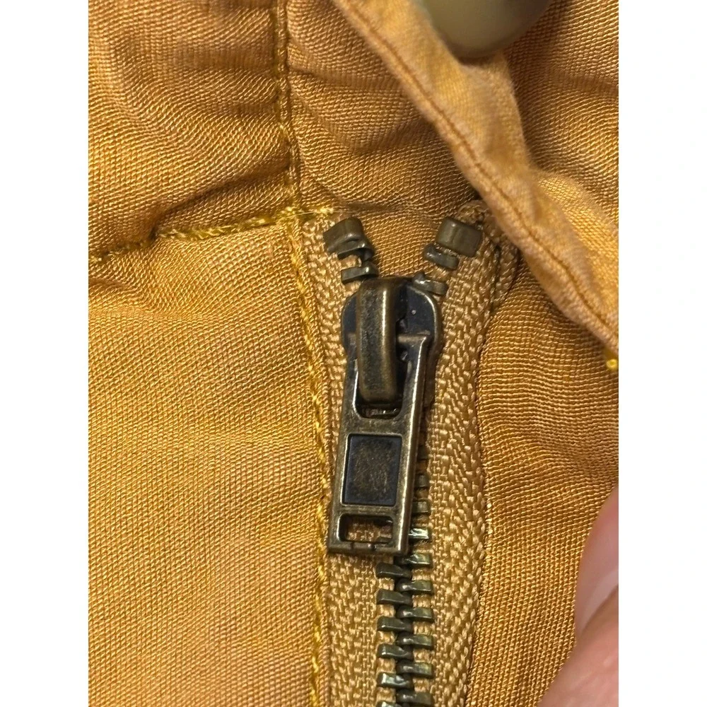 Maeve Anthropologie Mustard Yellow Utility Midi Pencil Skirt Womens XS W26‎ L23